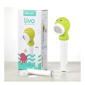 Barumi Livo Handheld Filtered Showerhead for Kids - Octopus Lime | Micro Laser-C